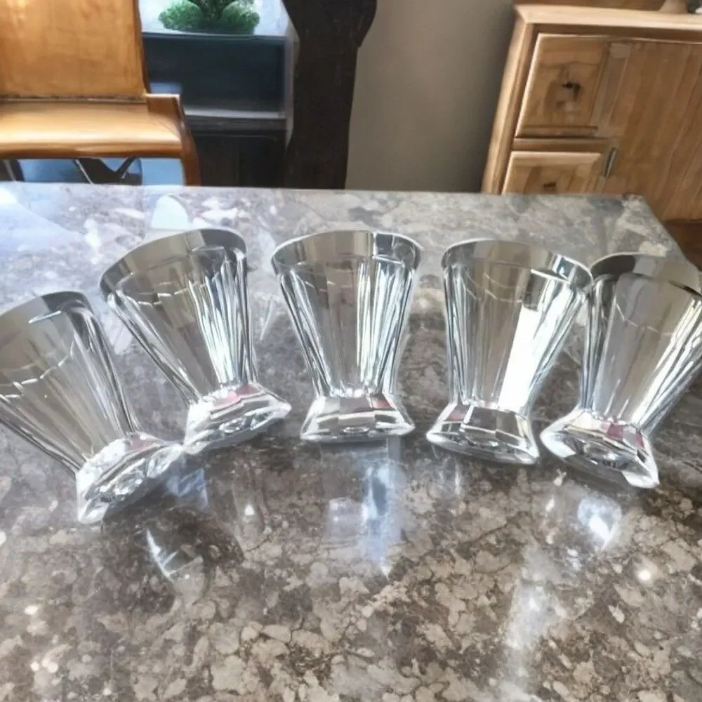 Val St Lambert Hafnia Cordial Liqueur Cocktail Glasses Set of 5 Mint 3.5